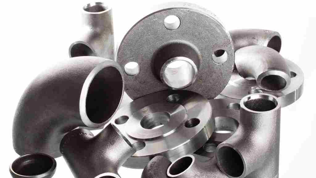 Steel,Welding,Fittings,On,Group.,Flanges,,Elbow,,Tees,And,Plug